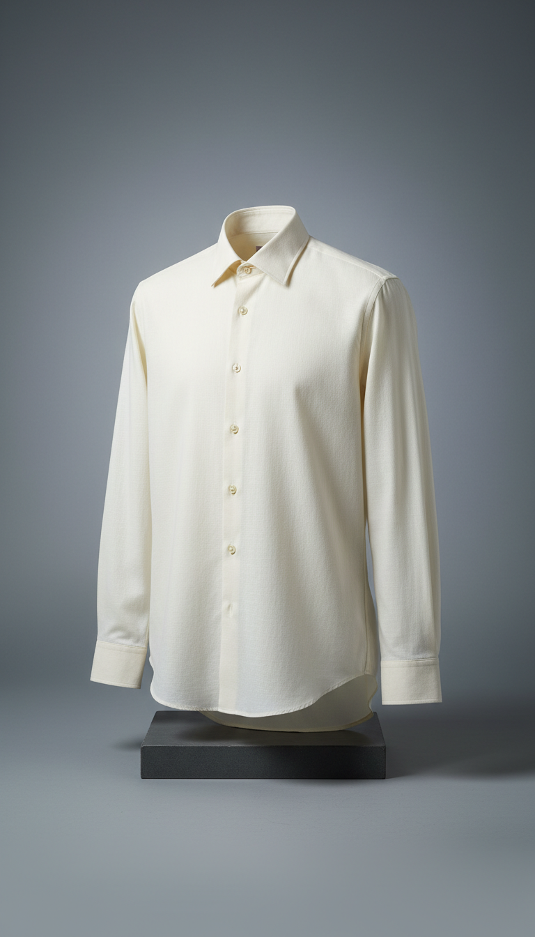 Ivory Dress Shirt in Japanese Cotton